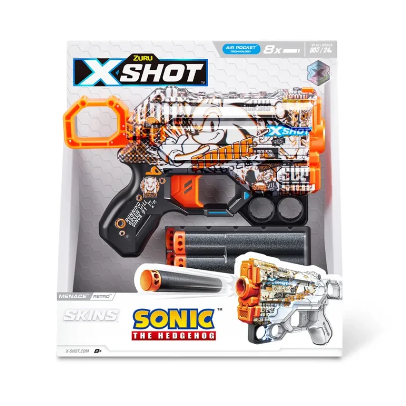 Xshot Skins Sonic Menace med 8 darts ass>X-shot Best